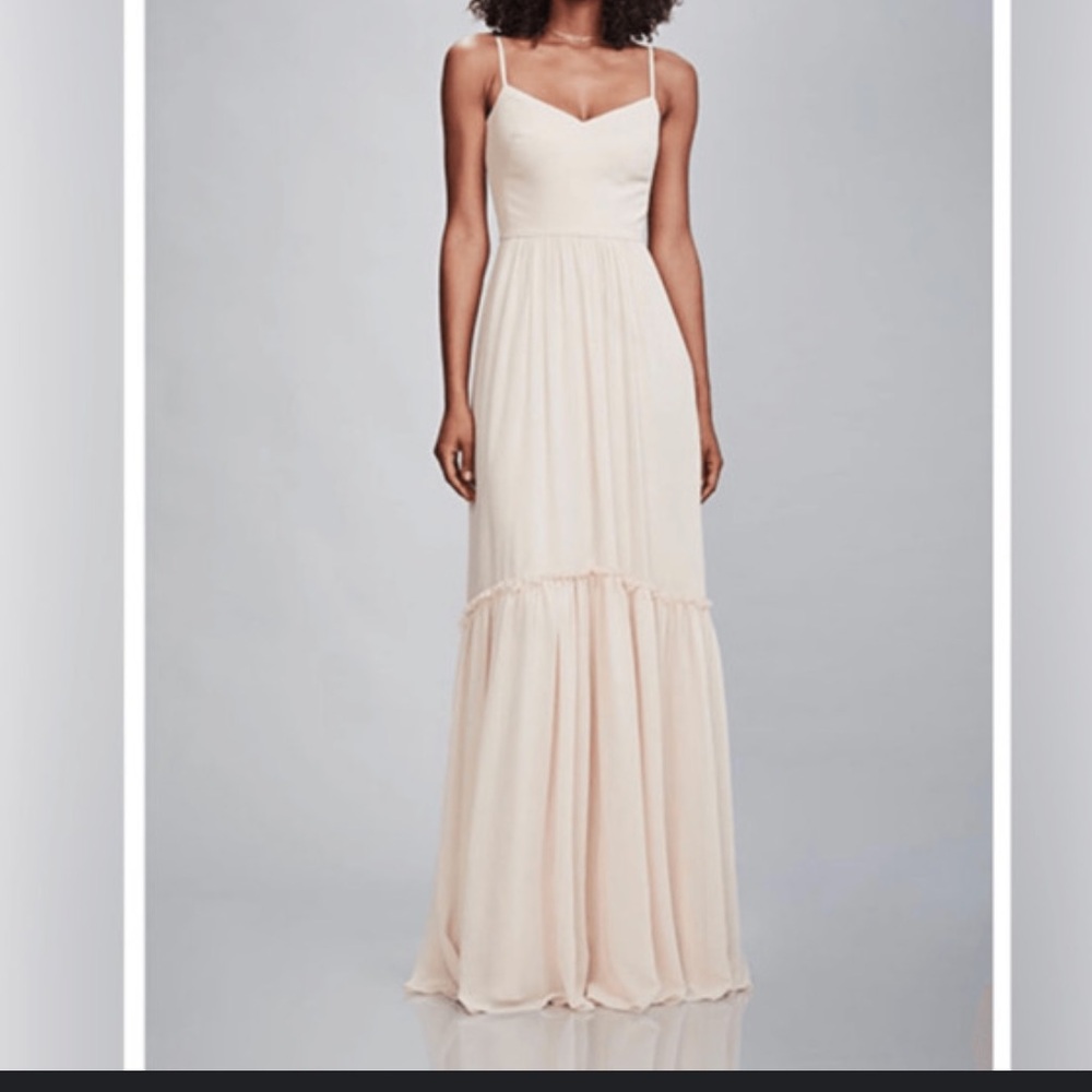 NWT THEIA The Eddie Bridesmaid Dress petal chiffon pink size 8